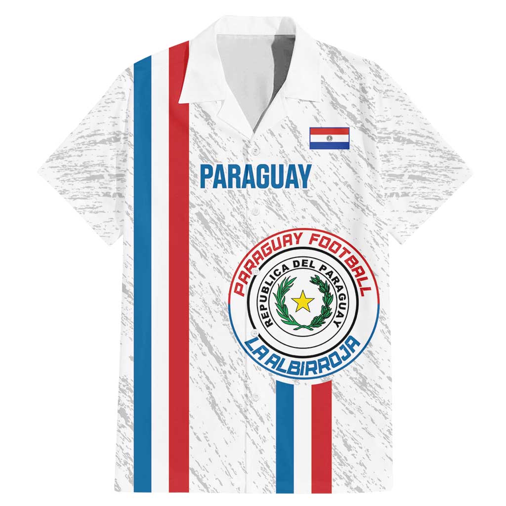 Custom Paraguay Football Family Matching Mermaid Dress and Hawaiian Shirt Vamos Albirroja