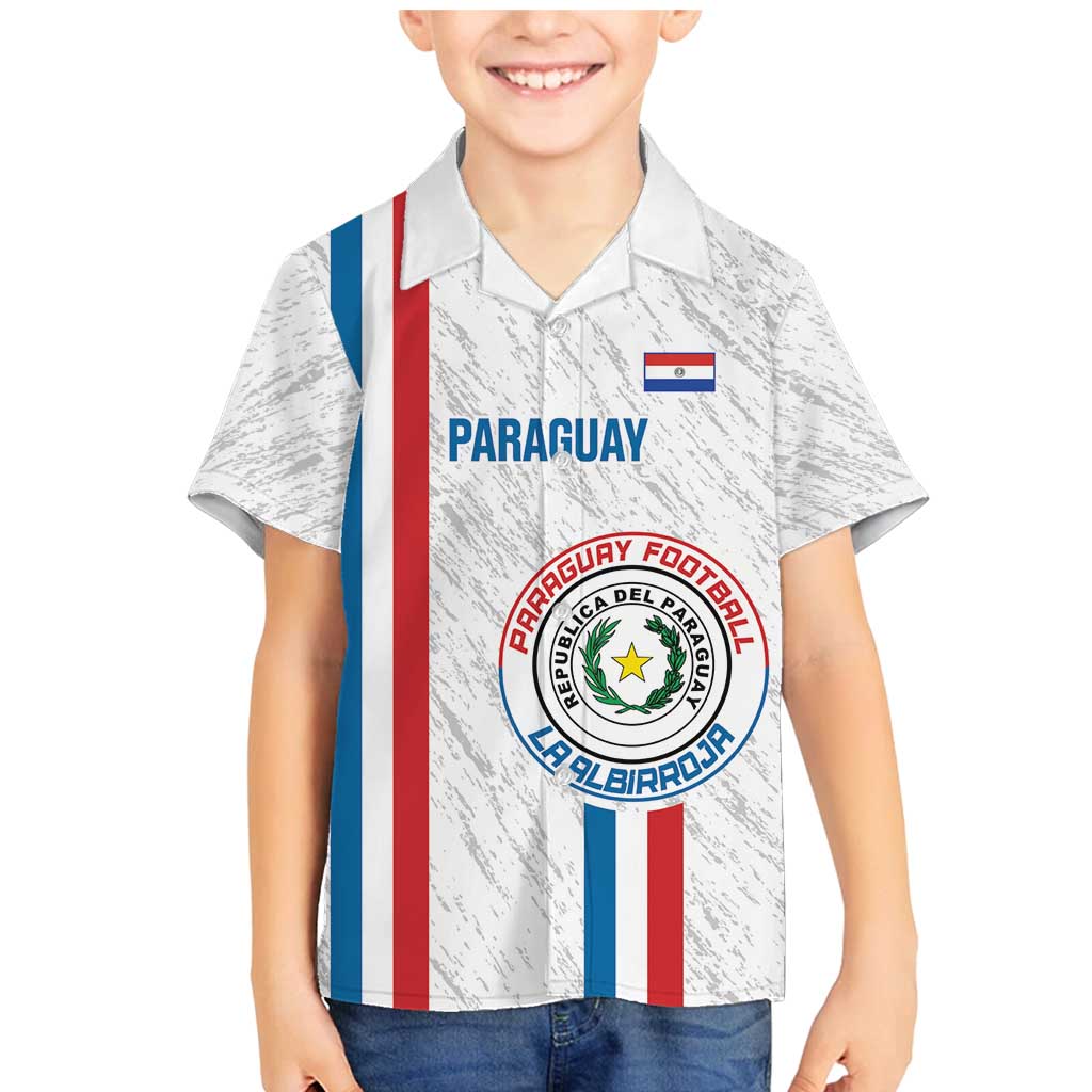 Custom Paraguay Football Family Matching Mermaid Dress and Hawaiian Shirt Vamos Albirroja