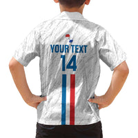 Custom Paraguay Football Family Matching Puletasi and Hawaiian Shirt Vamos Albirroja