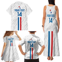 Custom Paraguay Football Family Matching Tank Maxi Dress and Hawaiian Shirt Vamos Albirroja