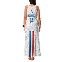 Custom Paraguay Football Family Matching Tank Maxi Dress and Hawaiian Shirt Vamos Albirroja
