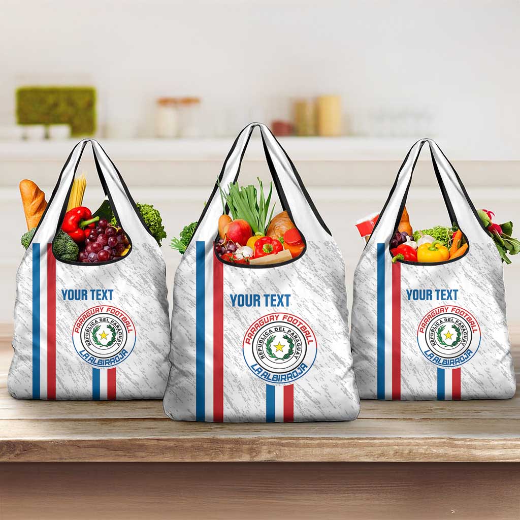 Custom Paraguay Football Grocery Bag Vamos Albirroja