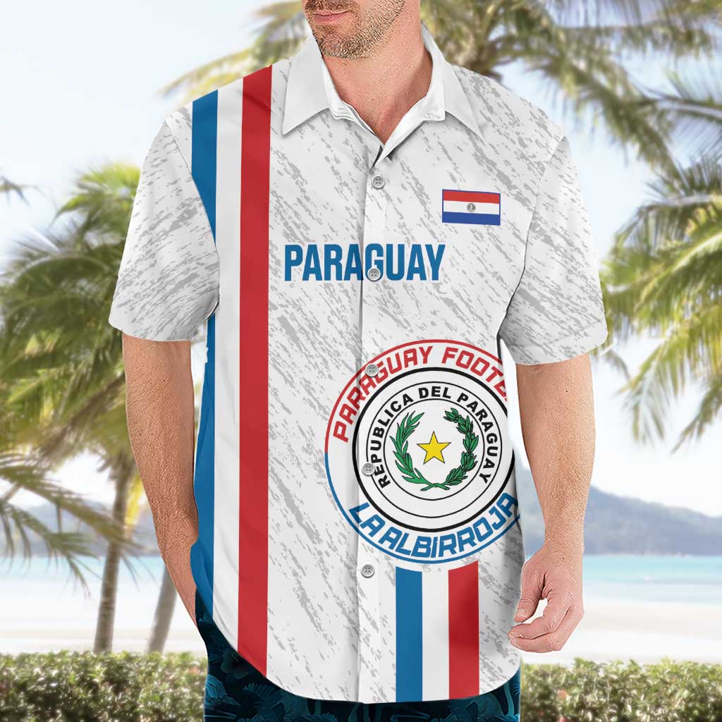 Custom Paraguay Football Hawaiian Shirt Vamos Albirroja