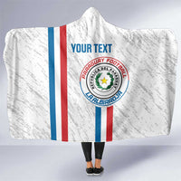 Custom Paraguay Football Hooded Blanket Vamos Albirroja