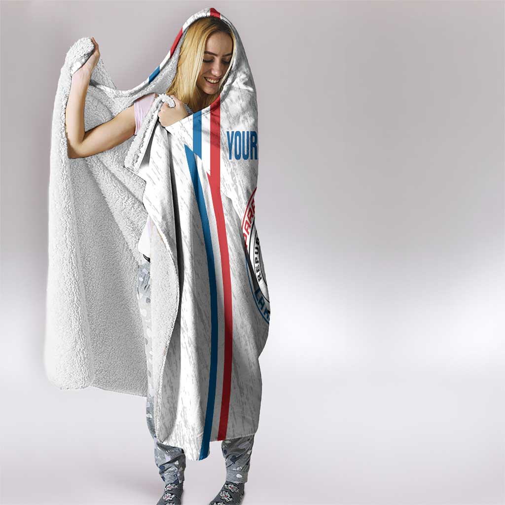 Custom Paraguay Football Hooded Blanket Vamos Albirroja