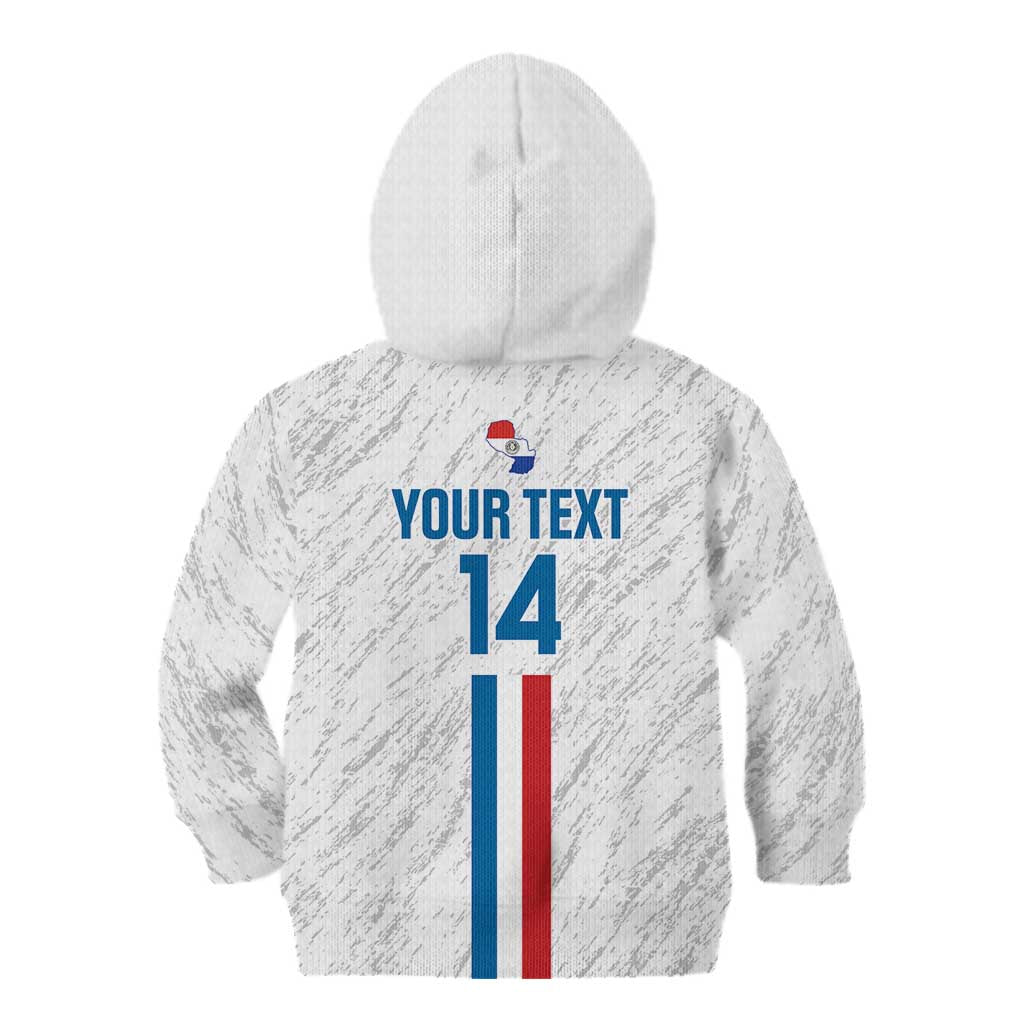 Custom Paraguay Football Kid Hoodie Vamos Albirroja