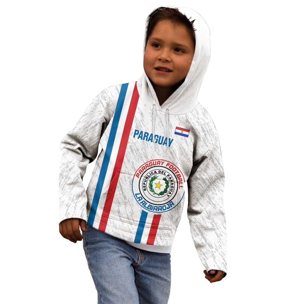 Custom Paraguay Football Kid Hoodie Vamos Albirroja