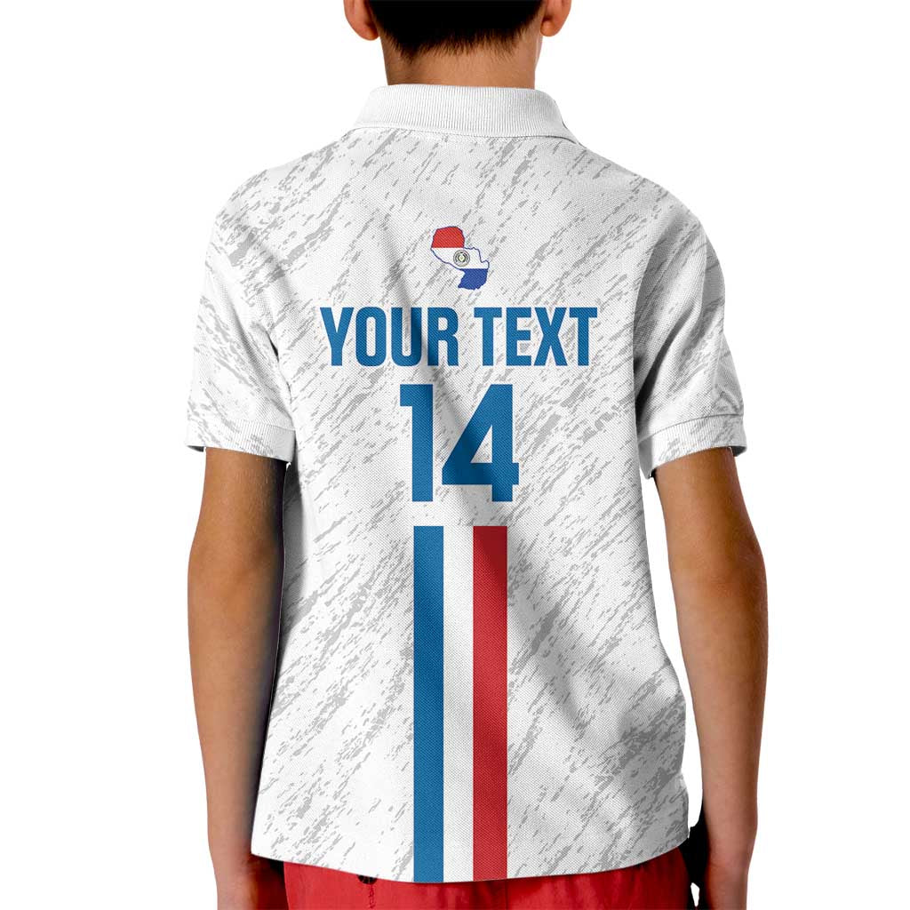 Custom Paraguay Football Kid Polo Shirt Vamos Albirroja