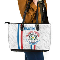Custom Paraguay Football Leather Tote Bag Vamos Albirroja