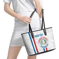 Custom Paraguay Football Leather Tote Bag Vamos Albirroja