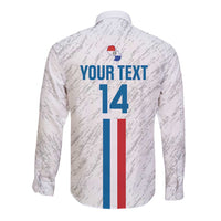 Custom Paraguay Football Long Sleeve Button Shirt Vamos Albirroja