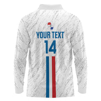 Custom Paraguay Football Long Sleeve Polo Shirt Vamos Albirroja