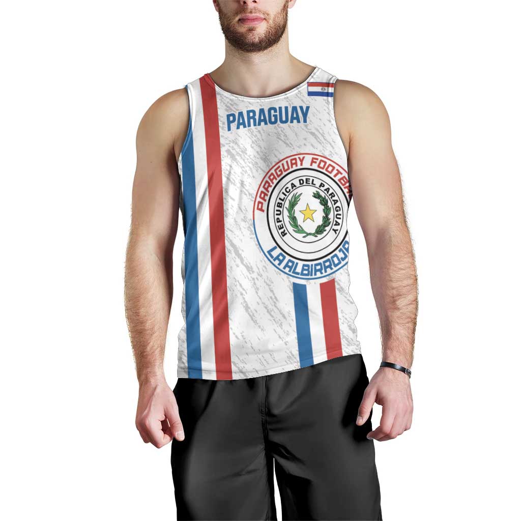 Custom Paraguay Football Men Tank Top Vamos Albirroja