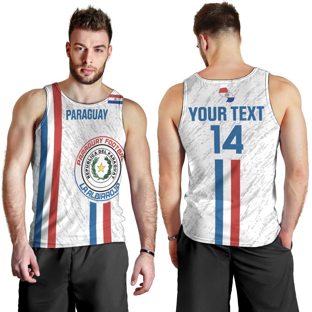 Custom Paraguay Football Men Tank Top Vamos Albirroja