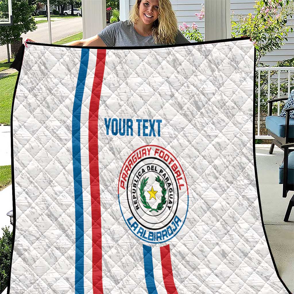 Custom Paraguay Football Quilt Vamos Albirroja