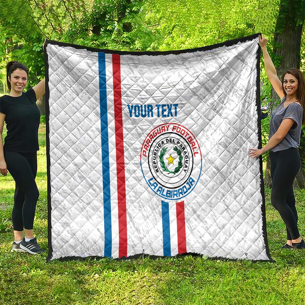 Custom Paraguay Football Quilt Vamos Albirroja