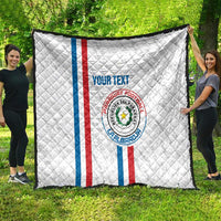 Custom Paraguay Football Quilt Vamos Albirroja