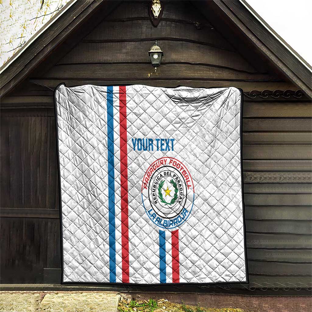 Custom Paraguay Football Quilt Vamos Albirroja