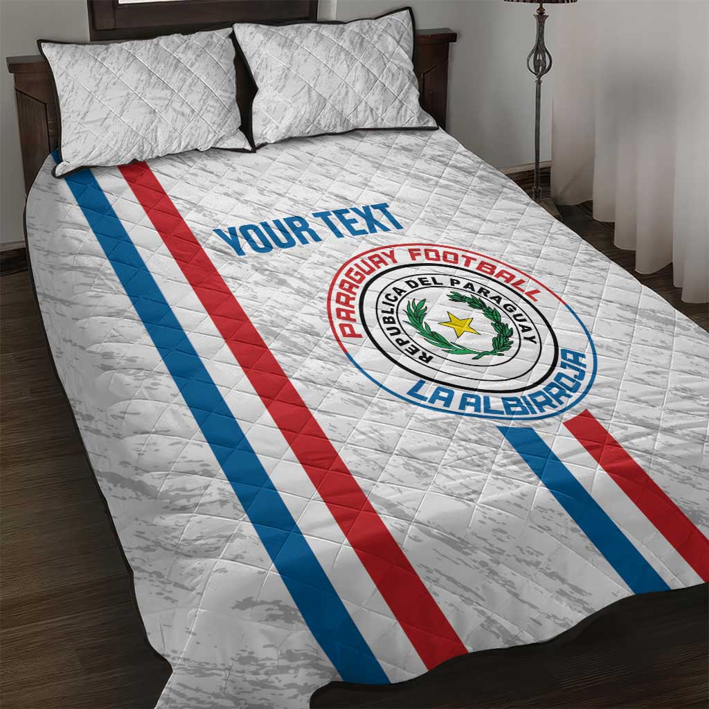 Custom Paraguay Football Quilt Bed Set Vamos Albirroja