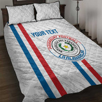 Custom Paraguay Football Quilt Bed Set Vamos Albirroja