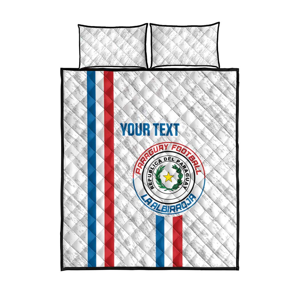 Custom Paraguay Football Quilt Bed Set Vamos Albirroja