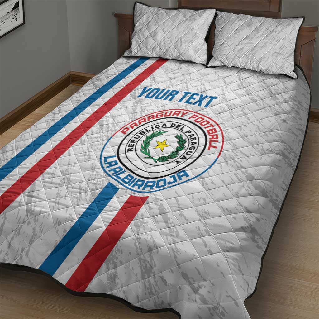 Custom Paraguay Football Quilt Bed Set Vamos Albirroja