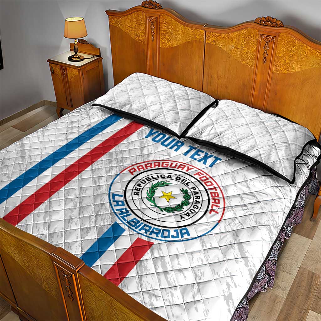 Custom Paraguay Football Quilt Bed Set Vamos Albirroja
