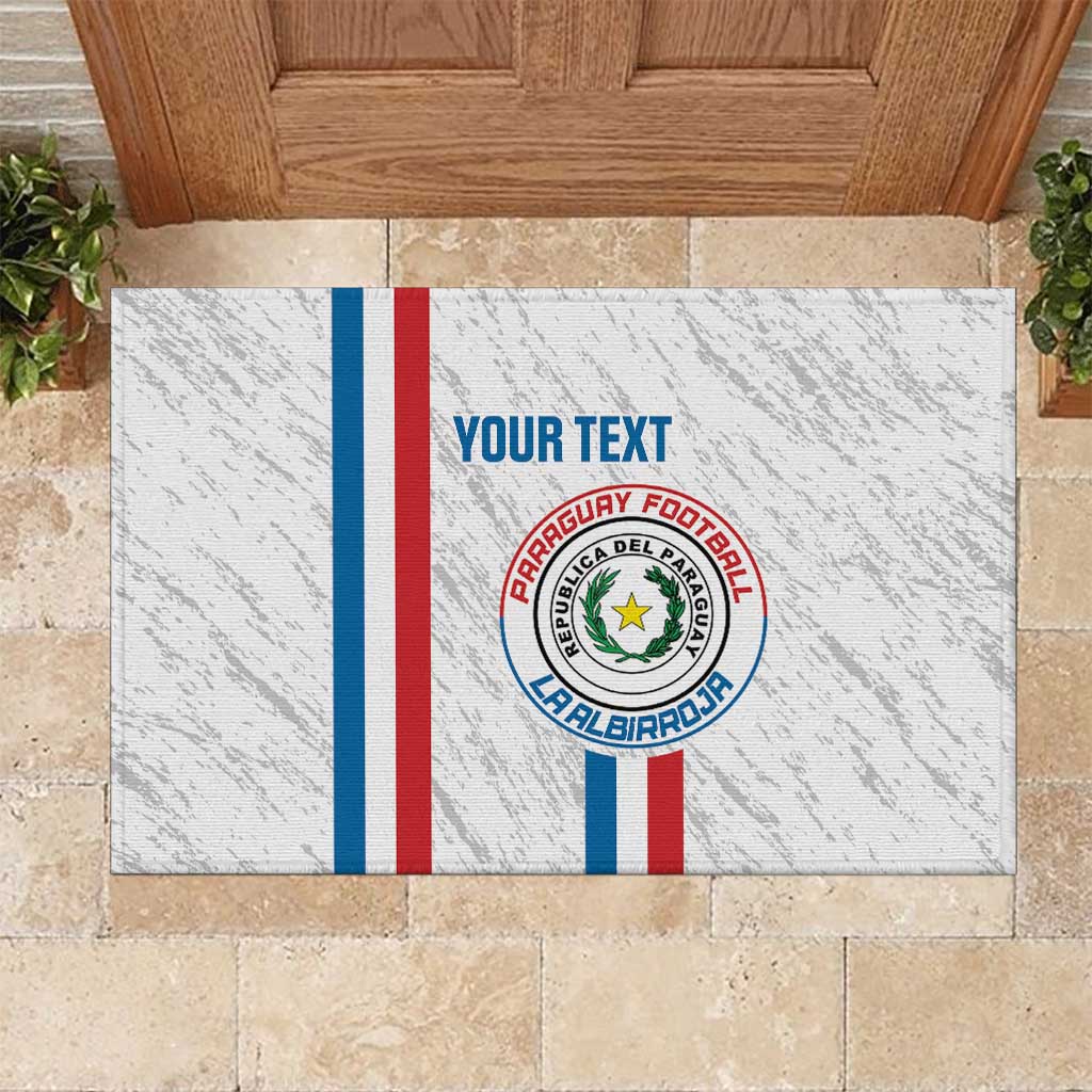 Custom Paraguay Football Rubber Doormat Vamos Albirroja