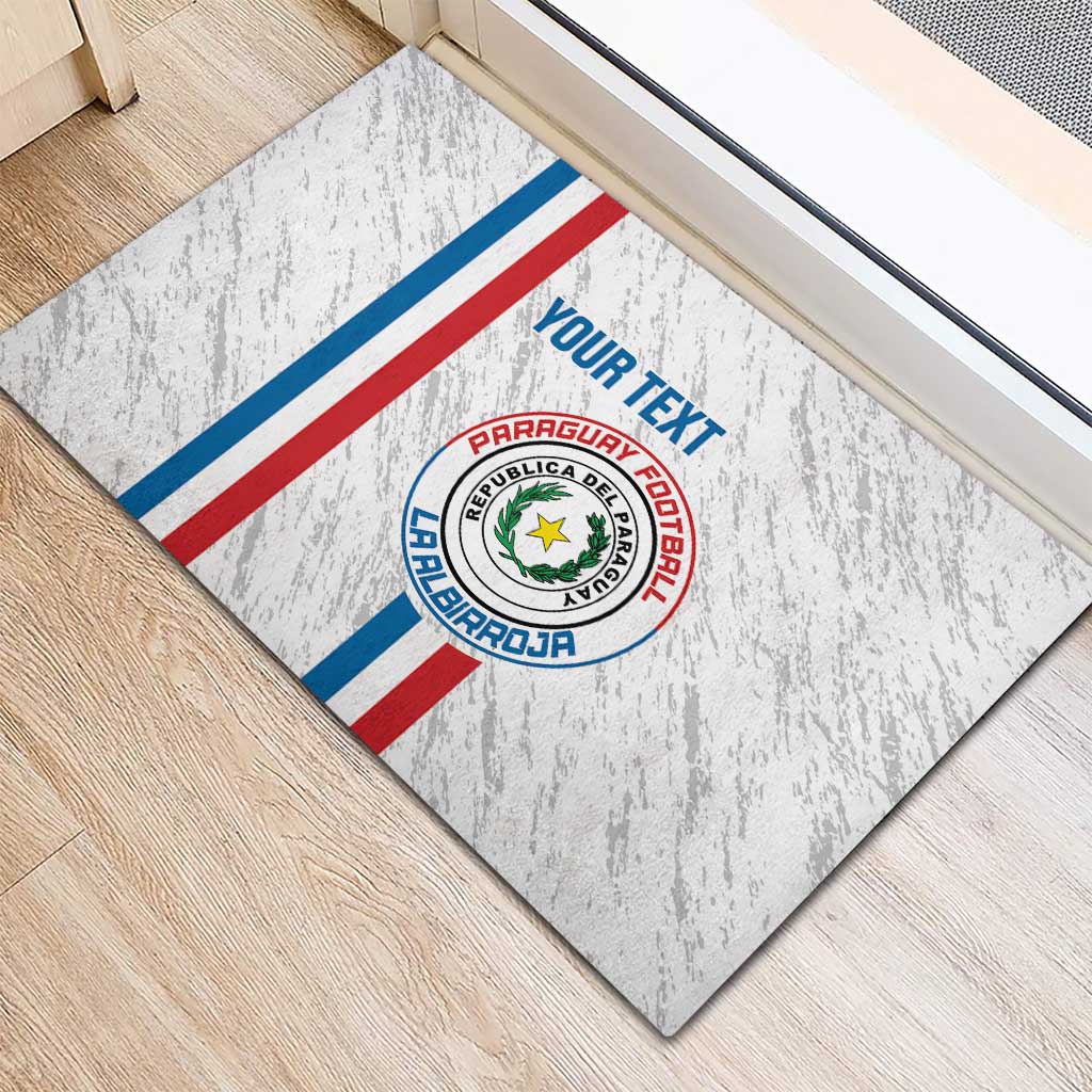 Custom Paraguay Football Rubber Doormat Vamos Albirroja
