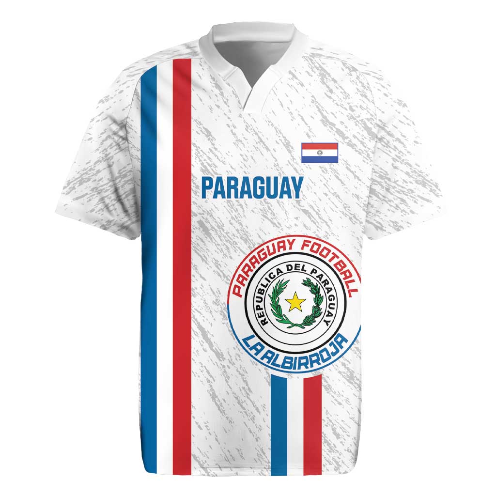 Custom Paraguay Football Rugby Jersey Vamos Albirroja