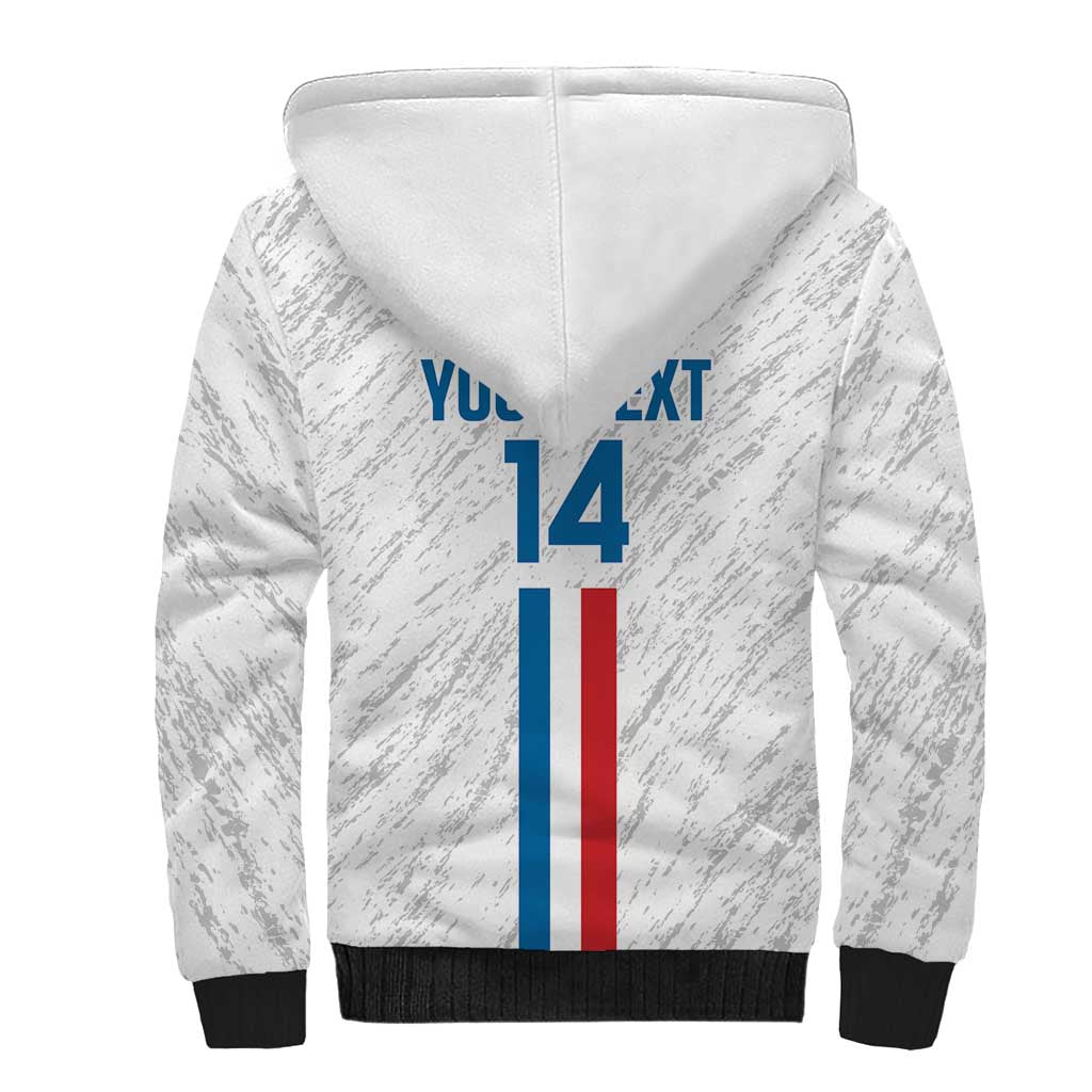 Custom Paraguay Football Sherpa Hoodie Vamos Albirroja