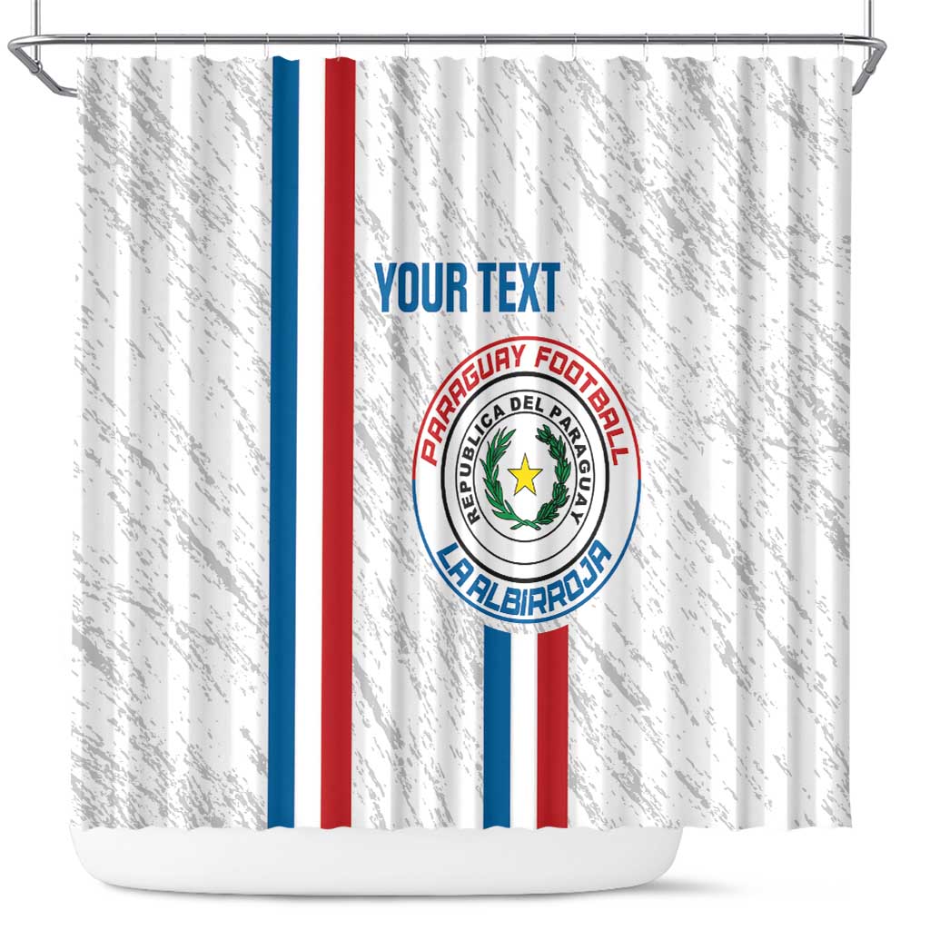 Custom Paraguay Football Shower Curtain Vamos Albirroja