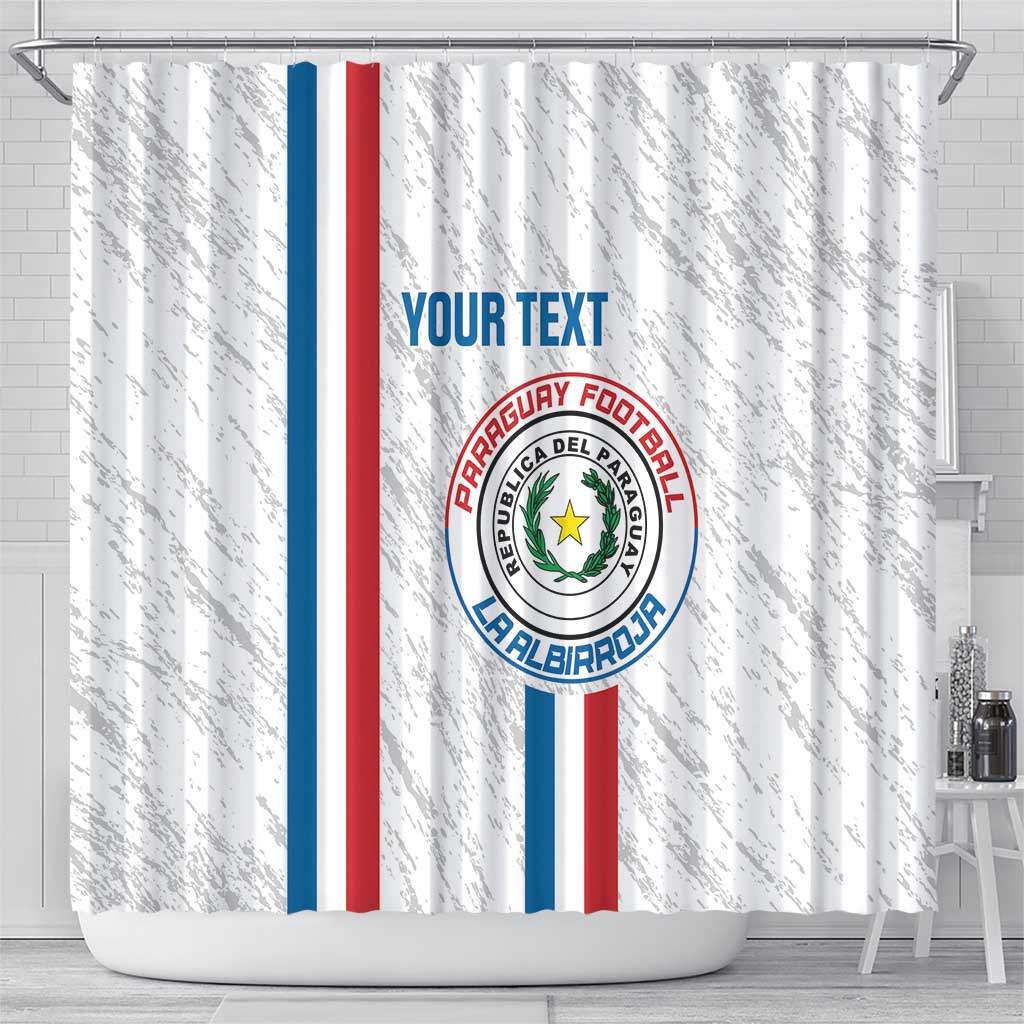 Custom Paraguay Football Shower Curtain Vamos Albirroja
