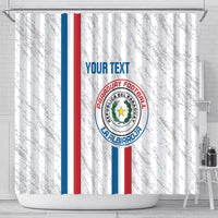 Custom Paraguay Football Shower Curtain Vamos Albirroja
