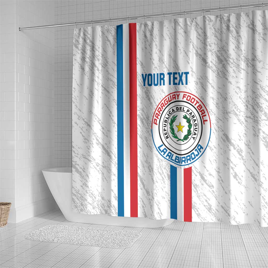 Custom Paraguay Football Shower Curtain Vamos Albirroja