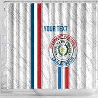 Custom Paraguay Football Shower Curtain Vamos Albirroja