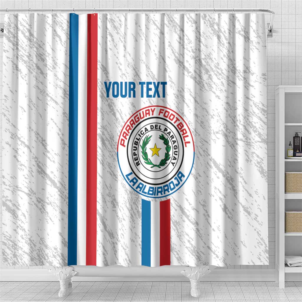 Custom Paraguay Football Shower Curtain Vamos Albirroja