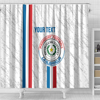 Custom Paraguay Football Shower Curtain Vamos Albirroja