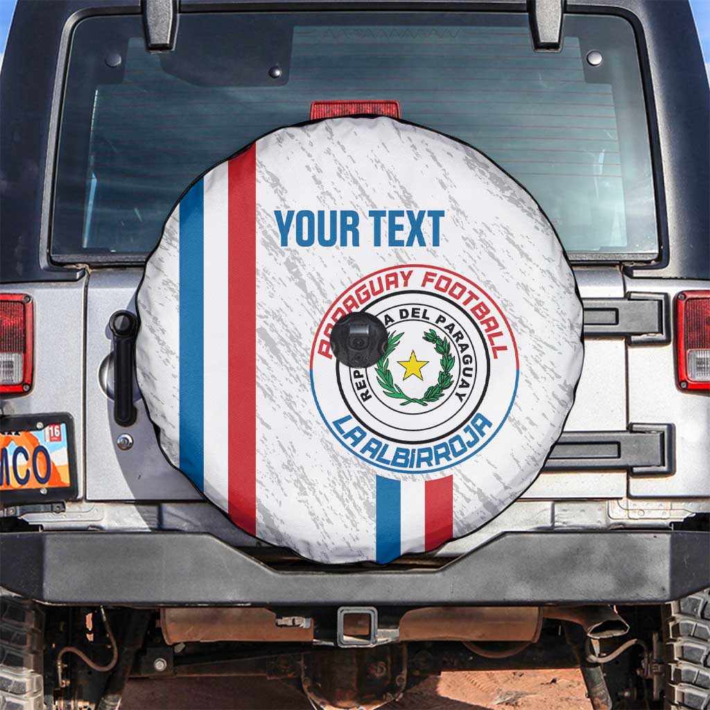 Custom Paraguay Football Spare Tire Cover Vamos Albirroja
