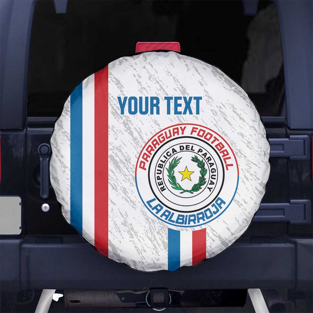 Custom Paraguay Football Spare Tire Cover Vamos Albirroja