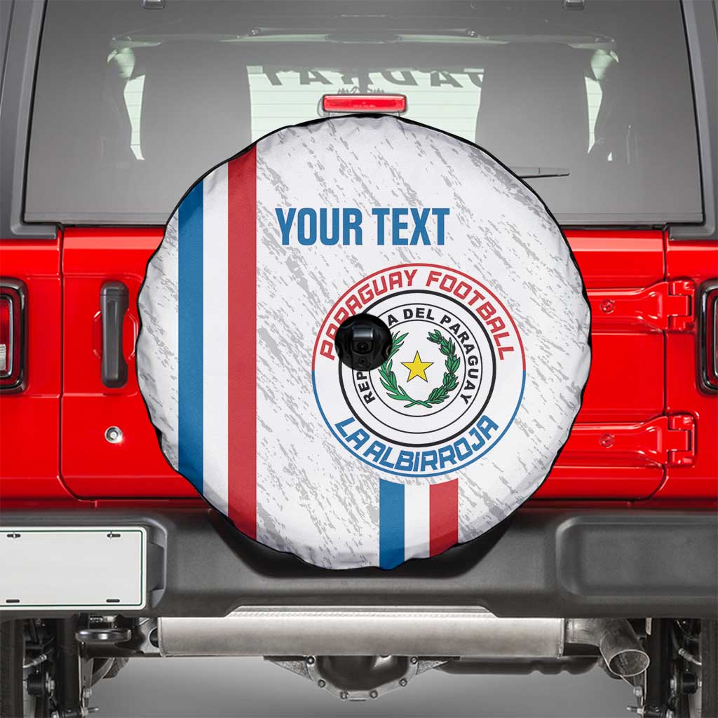 Custom Paraguay Football Spare Tire Cover Vamos Albirroja