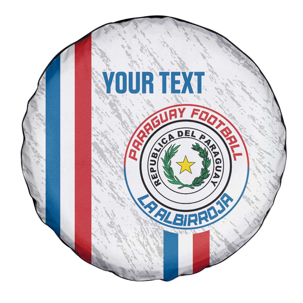 Custom Paraguay Football Spare Tire Cover Vamos Albirroja