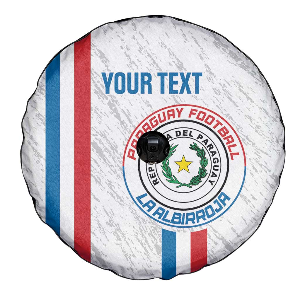 Custom Paraguay Football Spare Tire Cover Vamos Albirroja