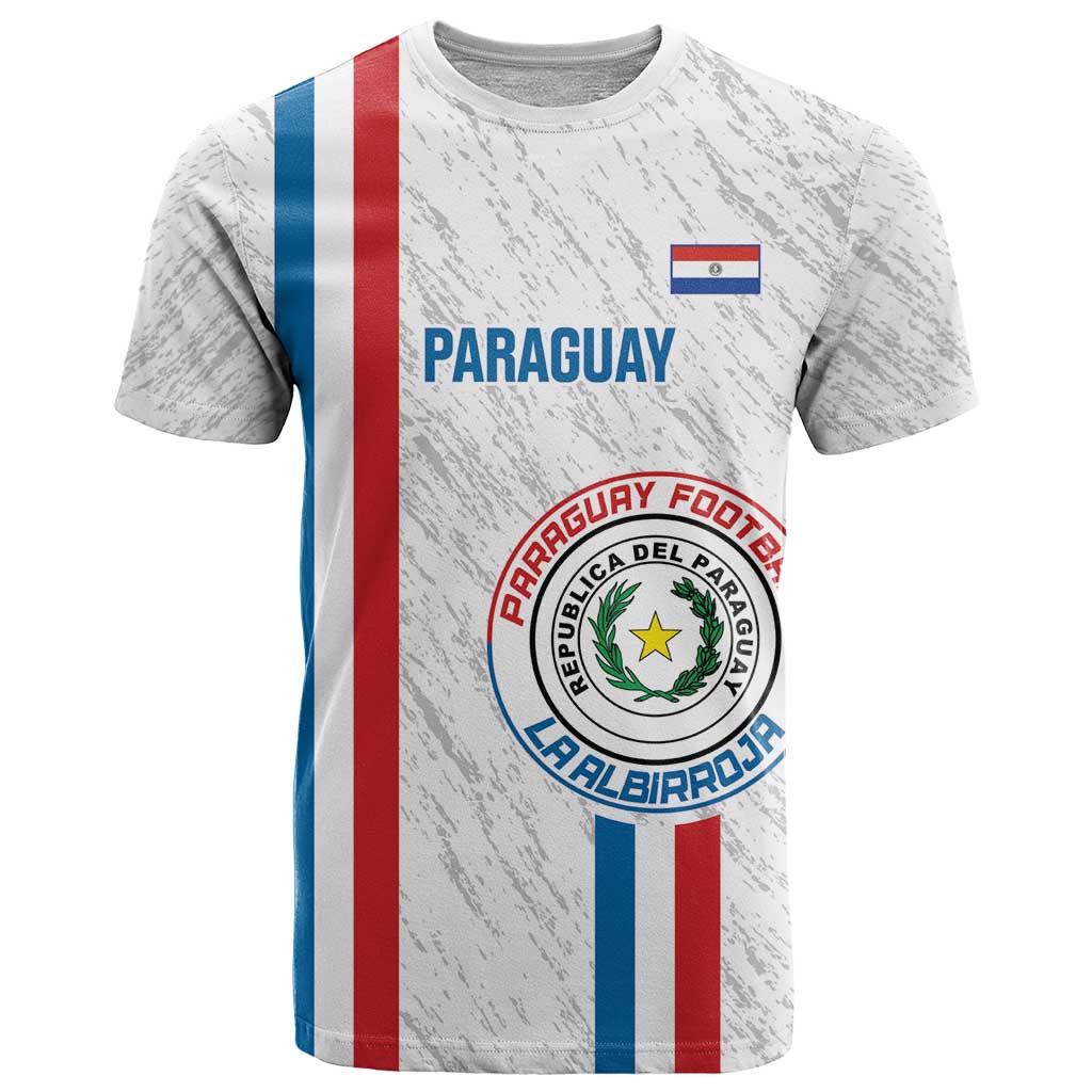 Custom Paraguay Football T Shirt Vamos Albirroja