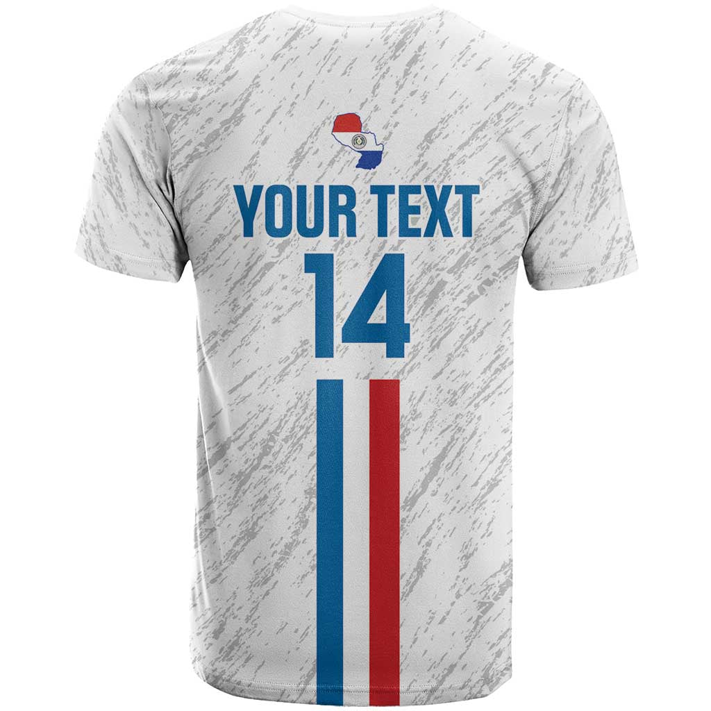 Custom Paraguay Football T Shirt Vamos Albirroja