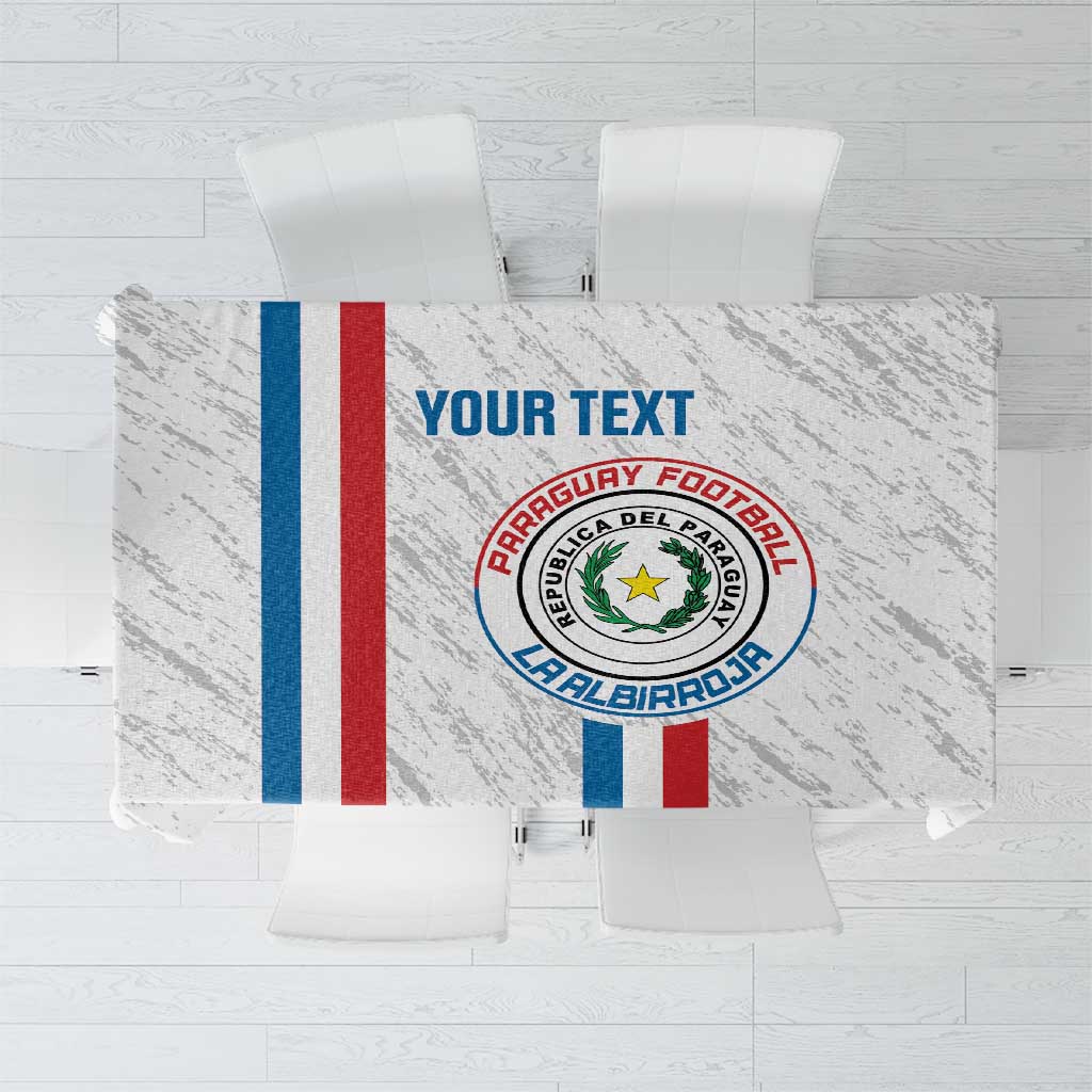 Custom Paraguay Football Tablecloth Vamos Albirroja