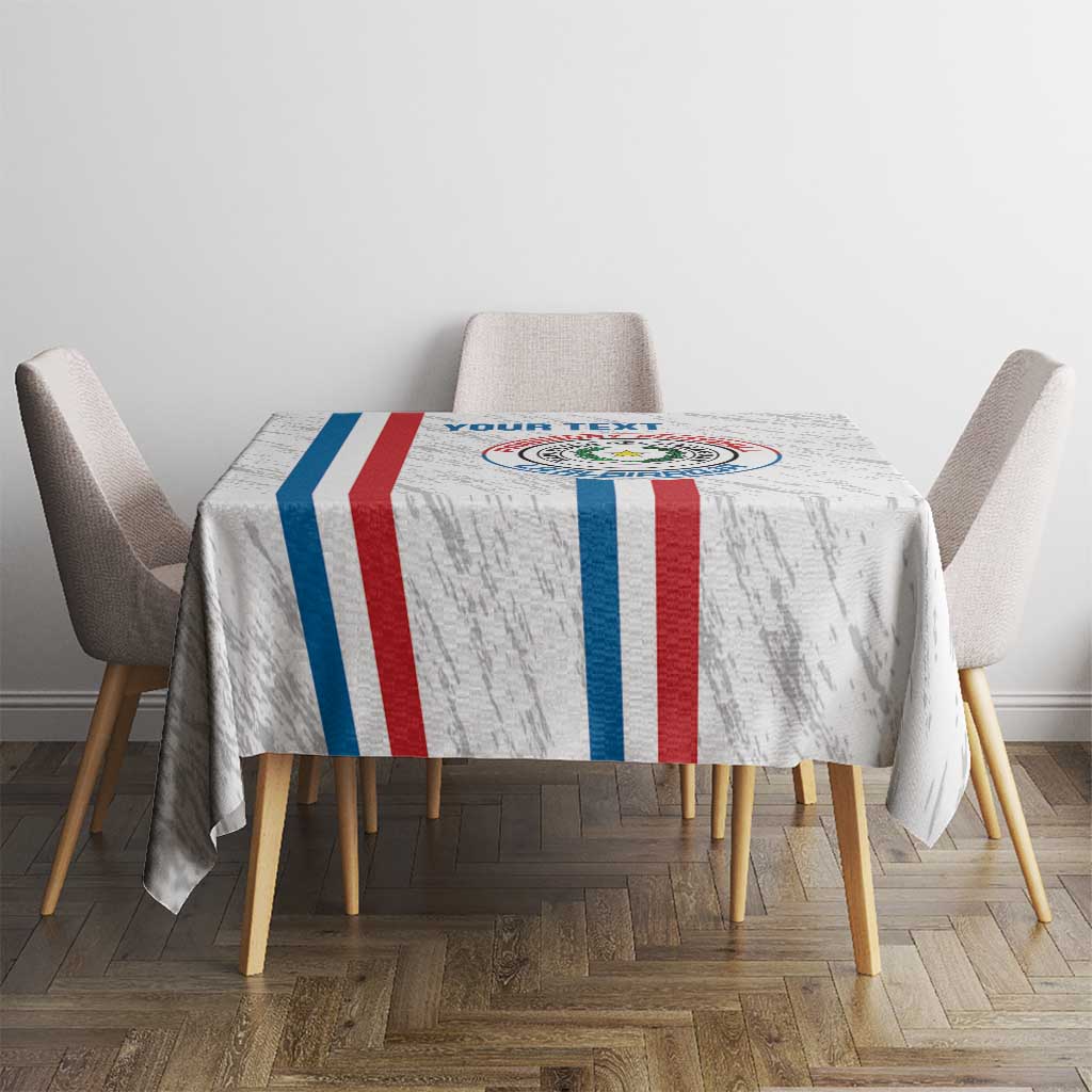 Custom Paraguay Football Tablecloth Vamos Albirroja