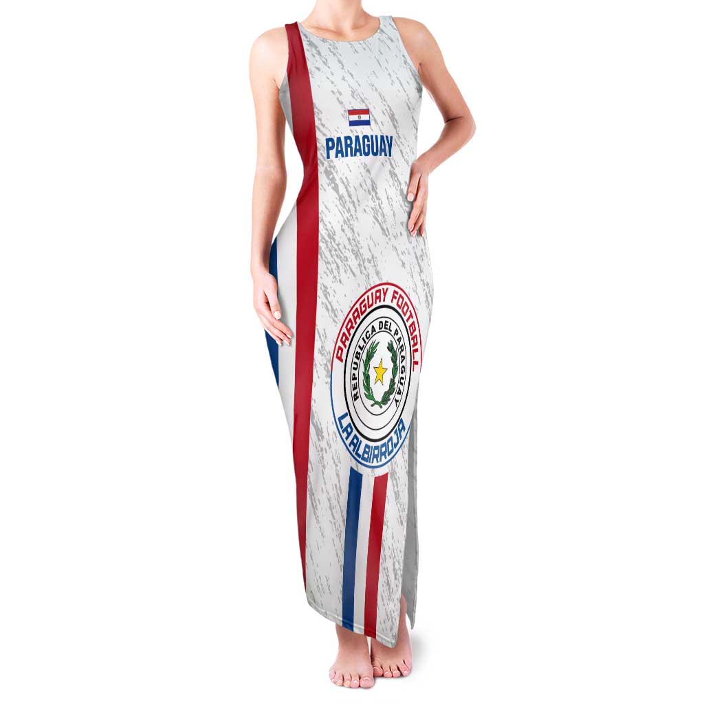 Custom Paraguay Football Tank Maxi Dress Vamos Albirroja