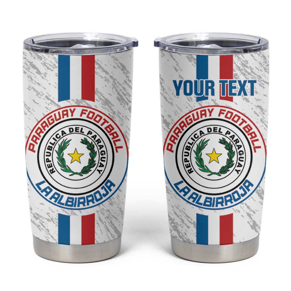 Custom Paraguay Football Tumbler Cup Vamos Albirroja