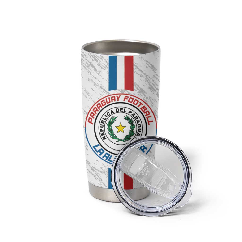 Custom Paraguay Football Tumbler Cup Vamos Albirroja